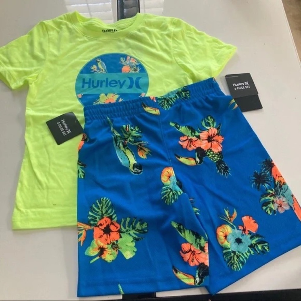 Hurley colorful active shorts top performance outfit 5034 - Picture 1 of 5
